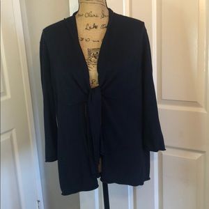 Jones New York blue Tie front cardigan siz…